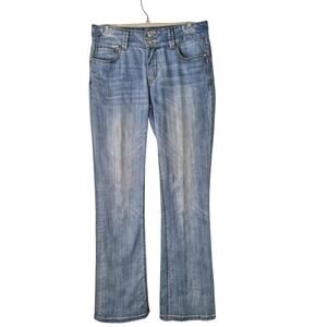 Boston Proper Jeans Womens Size 6 Boot Cut Distressed Denim Light Wash High Rise